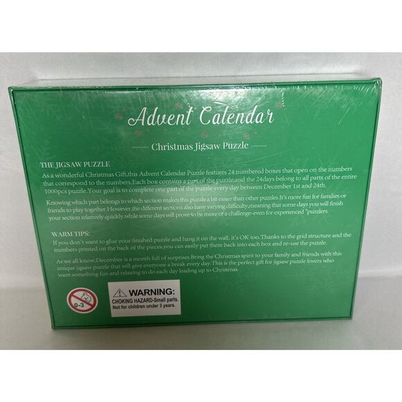 The Jigsaw Puzzle Advent Christmas Calendar 1000 Pieces 24 Boxes NIB - Picture 2 of 3